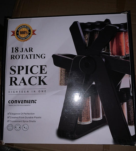 18-Jar Rotating Spice Rack – Perfect Kitchen Organizer