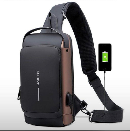 Anti-Theft Sling Bag With USB Charging & Password Lock – High-Capacity Crossbody Backpack