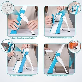 Mandoline Slicer – Safe Adjustable Vegetable Cutter | Multi-Purpose Kitchen Chopper & Manual Grater (Random Colour)