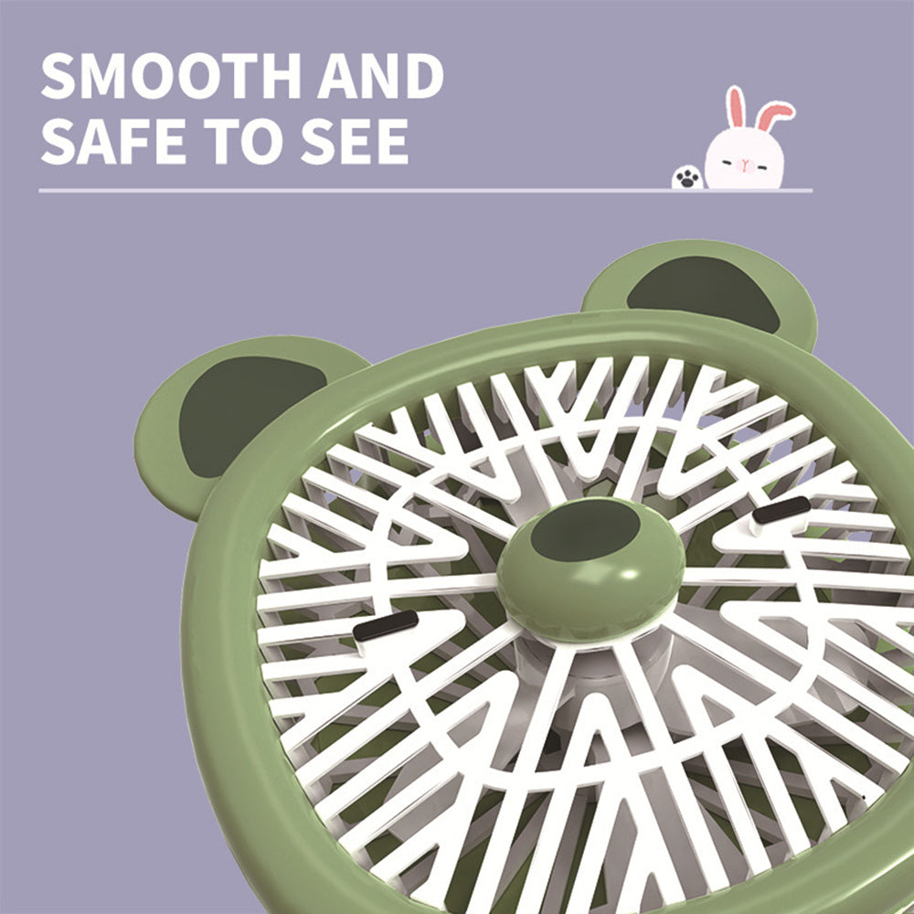 Rechargeable Portable Cartoon Style Children Watch Fan with RGB Light | Portable Fan Office Handheld New Creative Gift (Random color)