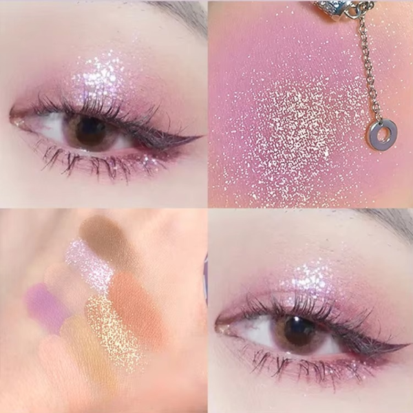 08 Colors Biya Star Flash Eight-Color Eye Shadow Palette – Matte, Pearl, Glitter | Korean Trending Makeup