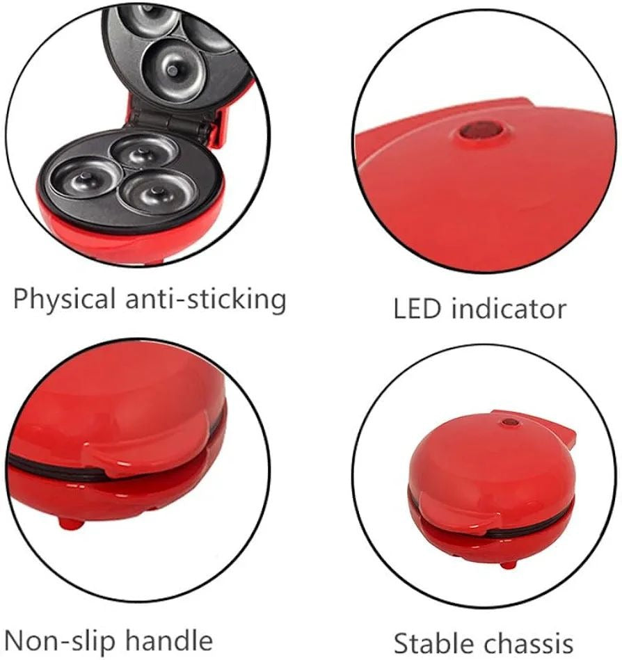 Mini Donut Maker Machine – Non-Stick 6-Cavity Electric Donut Maker for Homemade Donuts, Snacks & Treats