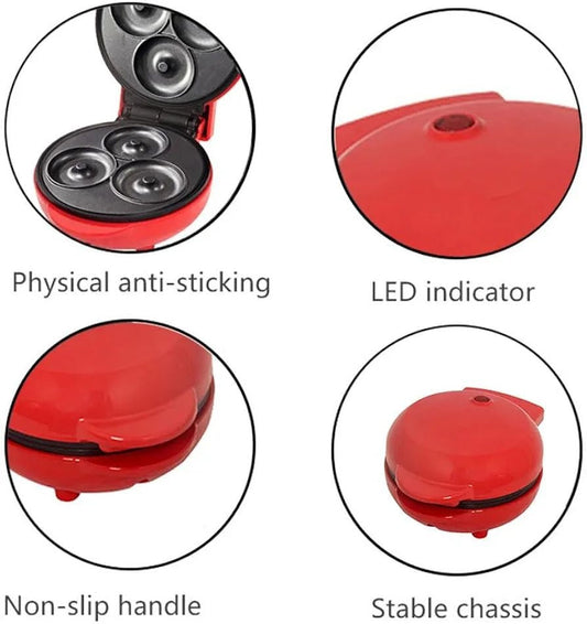 Mini Donut Maker Machine – Non-Stick 6-Cavity Electric Donut Maker for Homemade Donuts, Snacks & Treats