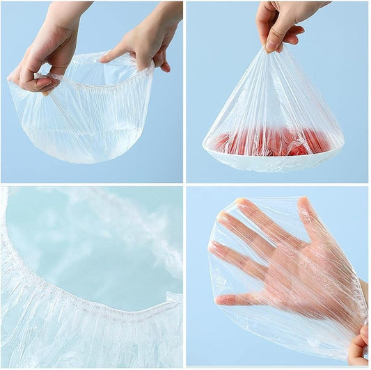100pcs Disposable Flexible Transparent Plastic Food Storage Bags – Resealable & Multi-Purpose