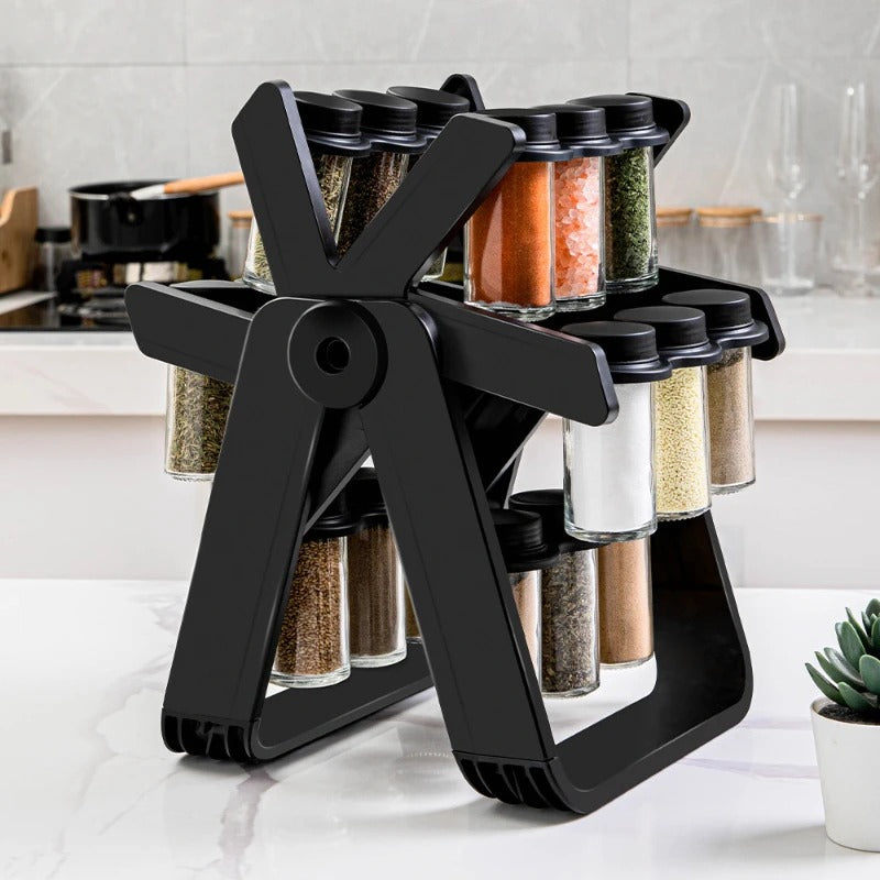 18-Jar Rotating Spice Rack – Perfect Kitchen Organizer