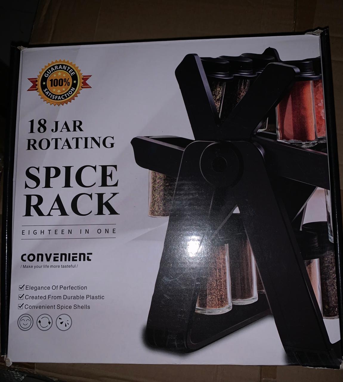 18-Jar Rotating Spice Rack – Perfect Kitchen Organizer