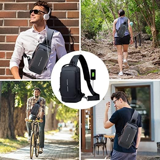 Anti-Theft Sling Bag With USB Charging & Password Lock – High-Capacity Crossbody Backpack