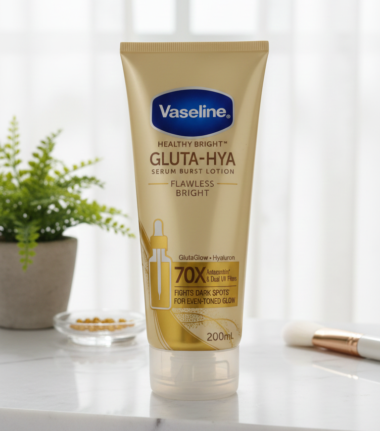 Vaseline Healthy Bright Gluta-Hya Serum Burst Lotion – Flawless & Bright (200ml)
