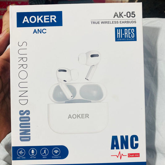 AOKER AK-05 True Wireless Earbuds | ANC + ENC | Bluetooth 5.3 | Hi-Res Stereo | Dual Mic