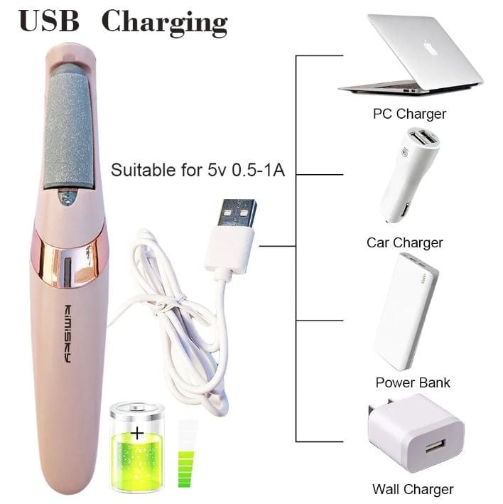 Electric USB Rechargeable Foot File – Professional Callus Remover for Smooth & Soft Feet