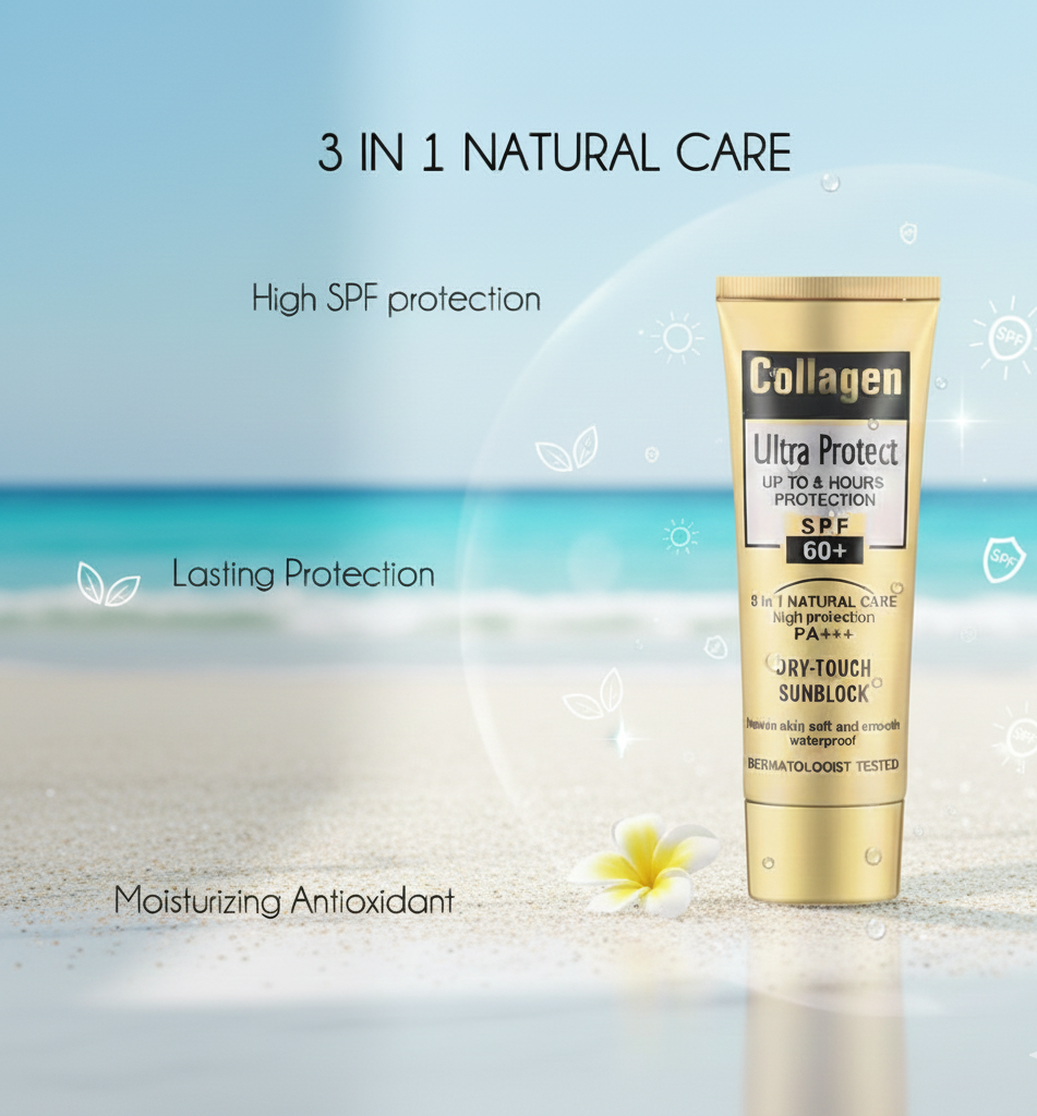Collagen Ultra Protect SPF 60+ Sunscreen – 3-in-1 Natural Care