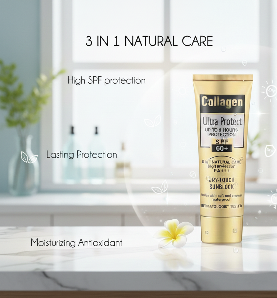 Collagen Ultra Protect SPF 60+ Sunscreen – 3-in-1 Natural Care