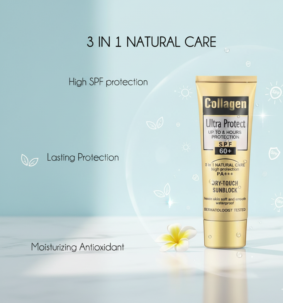 Collagen Ultra Protect SPF 60+ Sunscreen – 3-in-1 Natural Care