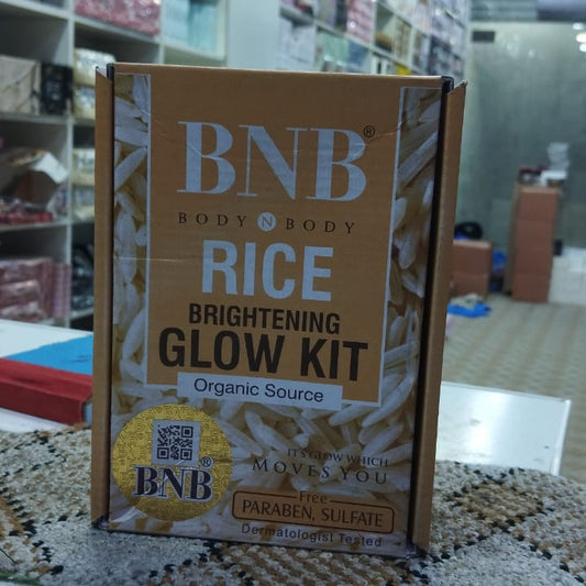 BNB Rice Extract Bright & Glow Kit | Face Wash, Scrub & Rice Powder Mask