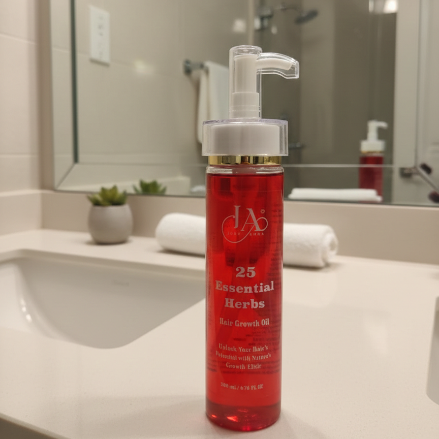 Just Amna 25 Essential Herbs Hair Growth Oil – Natural Herbal Elixir for Stronger Hair (200ml)