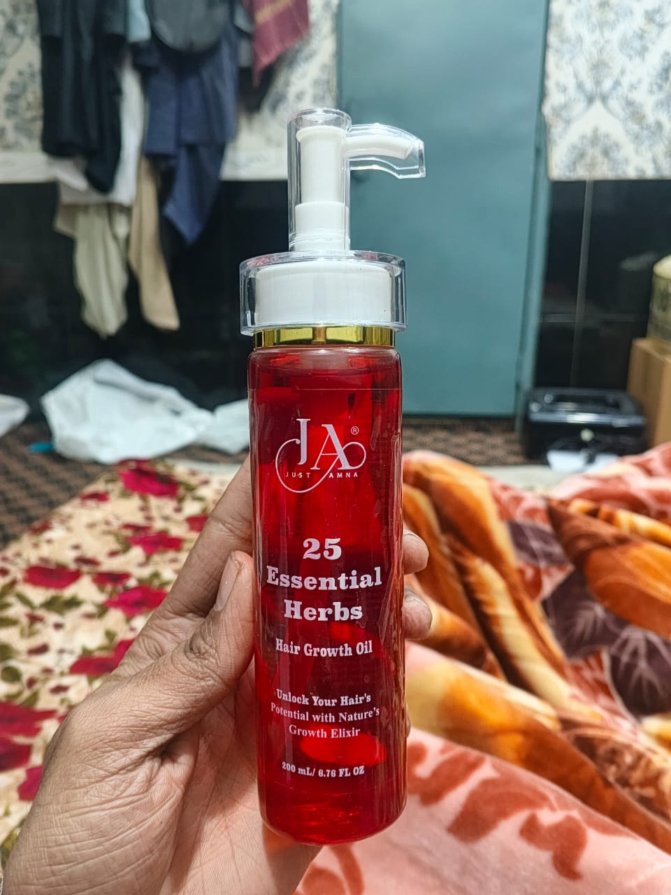 Just Amna 25 Essential Herbs Hair Growth Oil – Natural Herbal Elixir for Stronger Hair (200ml)