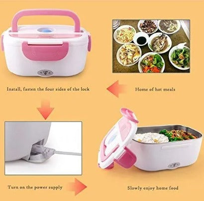 Electric Lunch Box Food Warmer – 1.05L Portable Heated Lunch Box for Office, School & Travel(random colors)