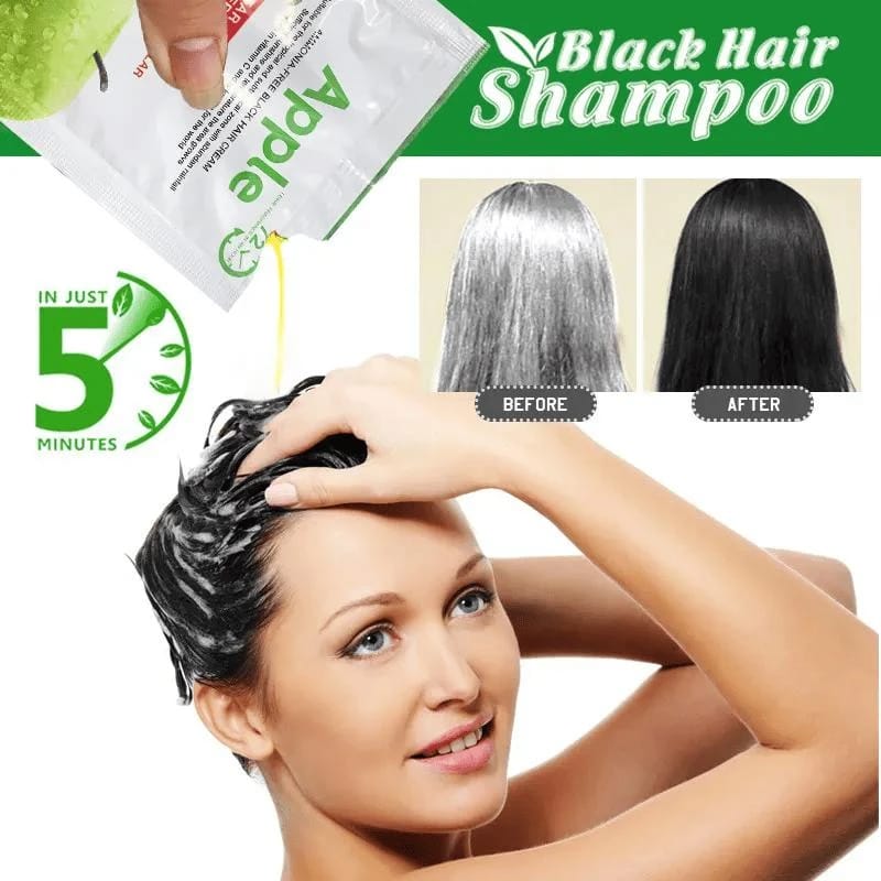Apple Ammonia-Free Black Hair Cream | Natural Instant Hair Color | Clear Water Formula (10×30ml)