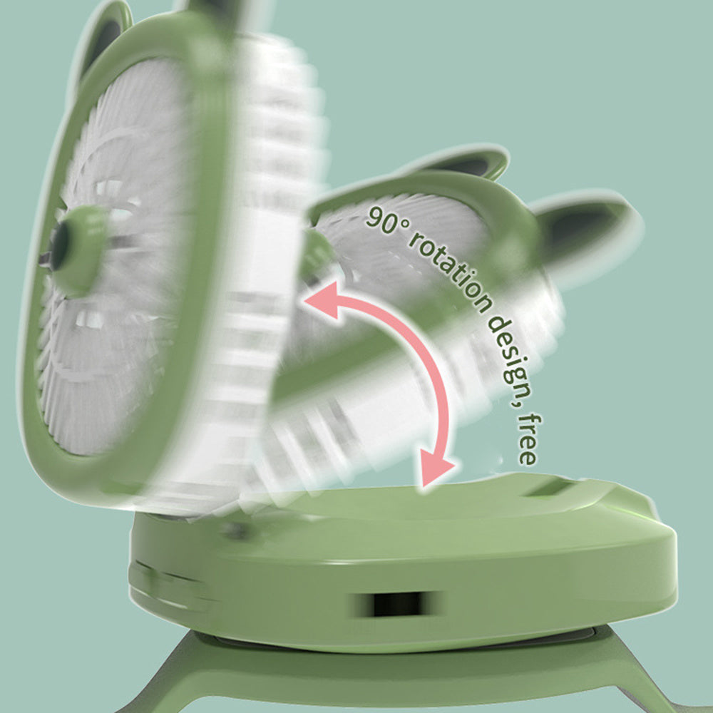 Rechargeable Portable Cartoon Style Children Watch Fan with RGB Light | Portable Fan Office Handheld New Creative Gift (Random color)