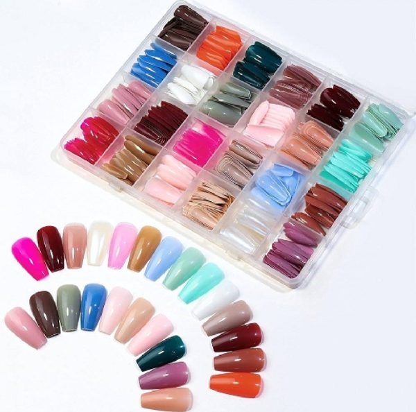 288 Pcs Colorful Nails Box| Abs Plastic | Nail Shaper Set (random Color)