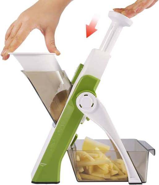 Mandoline Slicer – Safe Adjustable Vegetable Cutter | Multi-Purpose Kitchen Chopper & Manual Grater (Random Colour)