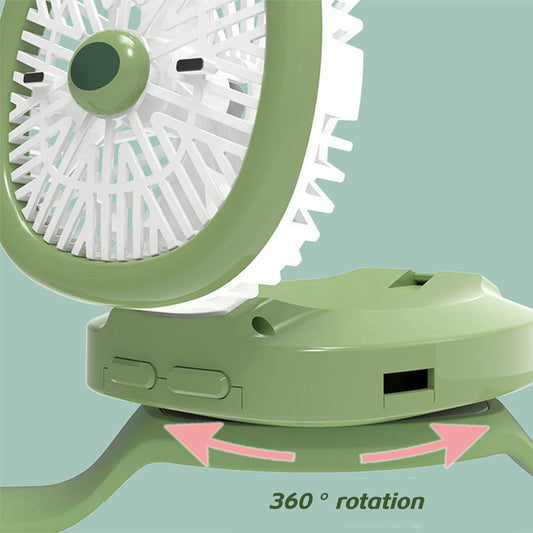 Rechargeable Portable Cartoon Style Children Watch Fan with RGB Light | Portable Fan Office Handheld New Creative Gift (Random color)