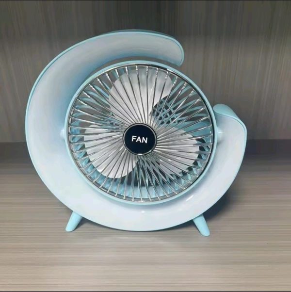 7-Color LED Atmosphere Mini Electric Fan – USB Rechargeable, Portable, Quiet, 3-Speed Adjustable Desk Fan