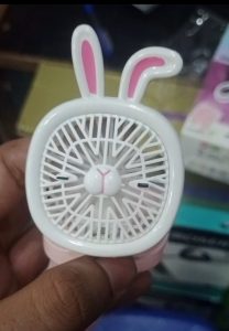 Rechargeable Portable Cartoon Style Children Watch Fan with RGB Light | Portable Fan Office Handheld New Creative Gift (Random color)
