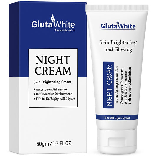 Gluta White Night Cream – Extra Glowing Skin Repair & Brightening Formula (50g)