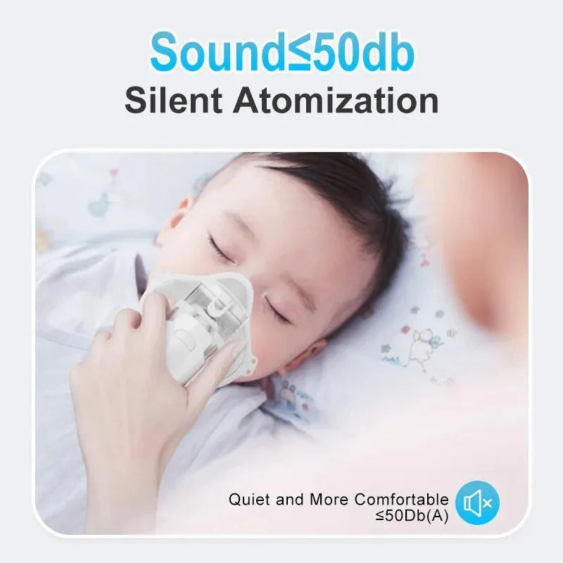 Portable Medical Nebulizer for Children & Adults – Quiet Handheld Inhaler Machine for Asthma, Cough, and Breathing Relief | USB & Battery Powered