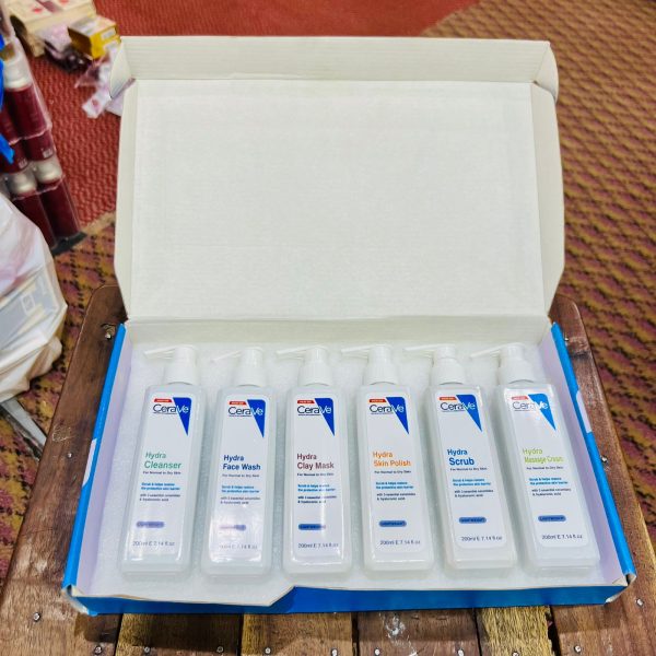 CeraVe Moisturizing Facial Kit – 6-Step Hydra Skincare Set for Face & Body | Cleanser, Moisturizer, Exfoliator & More | Dermatologist-Developed