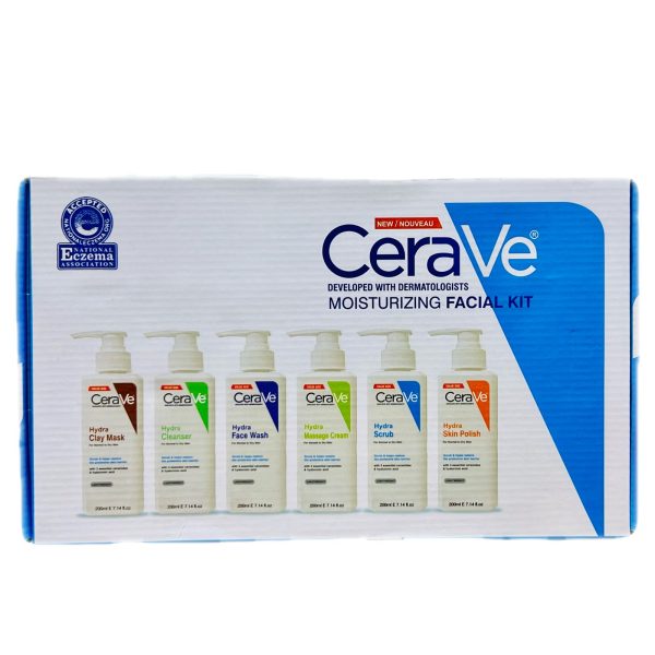 CeraVe Moisturizing Facial Kit – 6-Step Hydra Skincare Set for Face & Body | Cleanser, Moisturizer, Exfoliator & More | Dermatologist-Developed