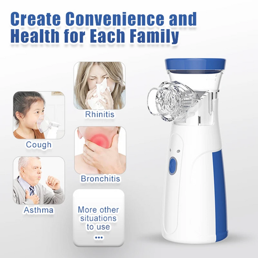 Portable Medical Nebulizer for Children & Adults – Quiet Handheld Inhaler Machine for Asthma, Cough, and Breathing Relief | USB & Battery Powered