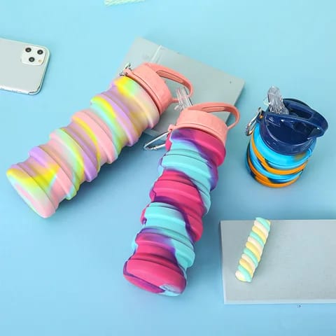 Collapsible Silicone Water Bottle – Foldable, Portable, Leakproof 500ml