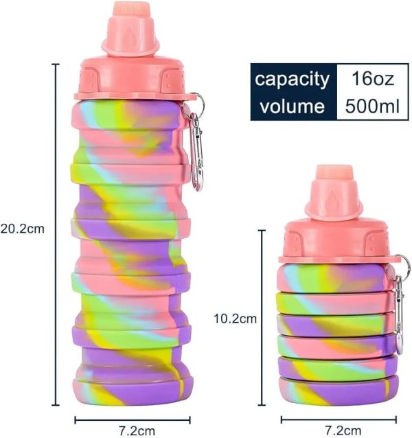 Collapsible Silicone Water Bottle – Foldable, Portable, Leakproof 500ml