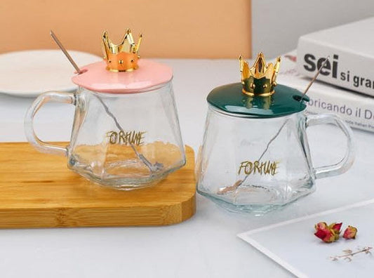 Golden Crown Sugar Pot With Lid & Spoon – Elegant Storage Jar For Sugar, Tea, Coffee & Spices