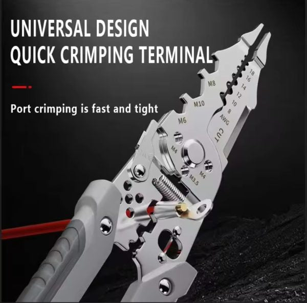 Multi-Function Wire Stripper & Cutter – 10-in-1 Electrical Tool for Cutting, Stripping, Crimping & Screw Work