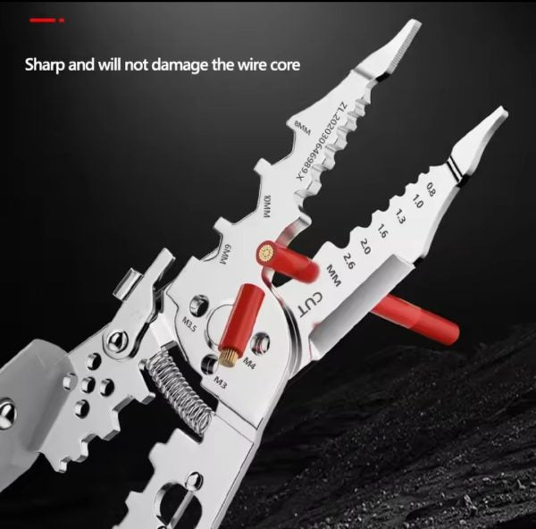 Multi-Function Wire Stripper & Cutter – 10-in-1 Electrical Tool for Cutting, Stripping, Crimping & Screw Work