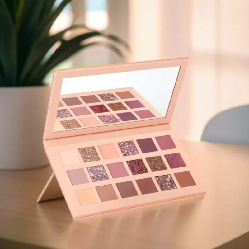 18 Colors Nude Eyeshadow Palette | Matte & Shimmer Pigmented Shades, Long-Lasting (YM)