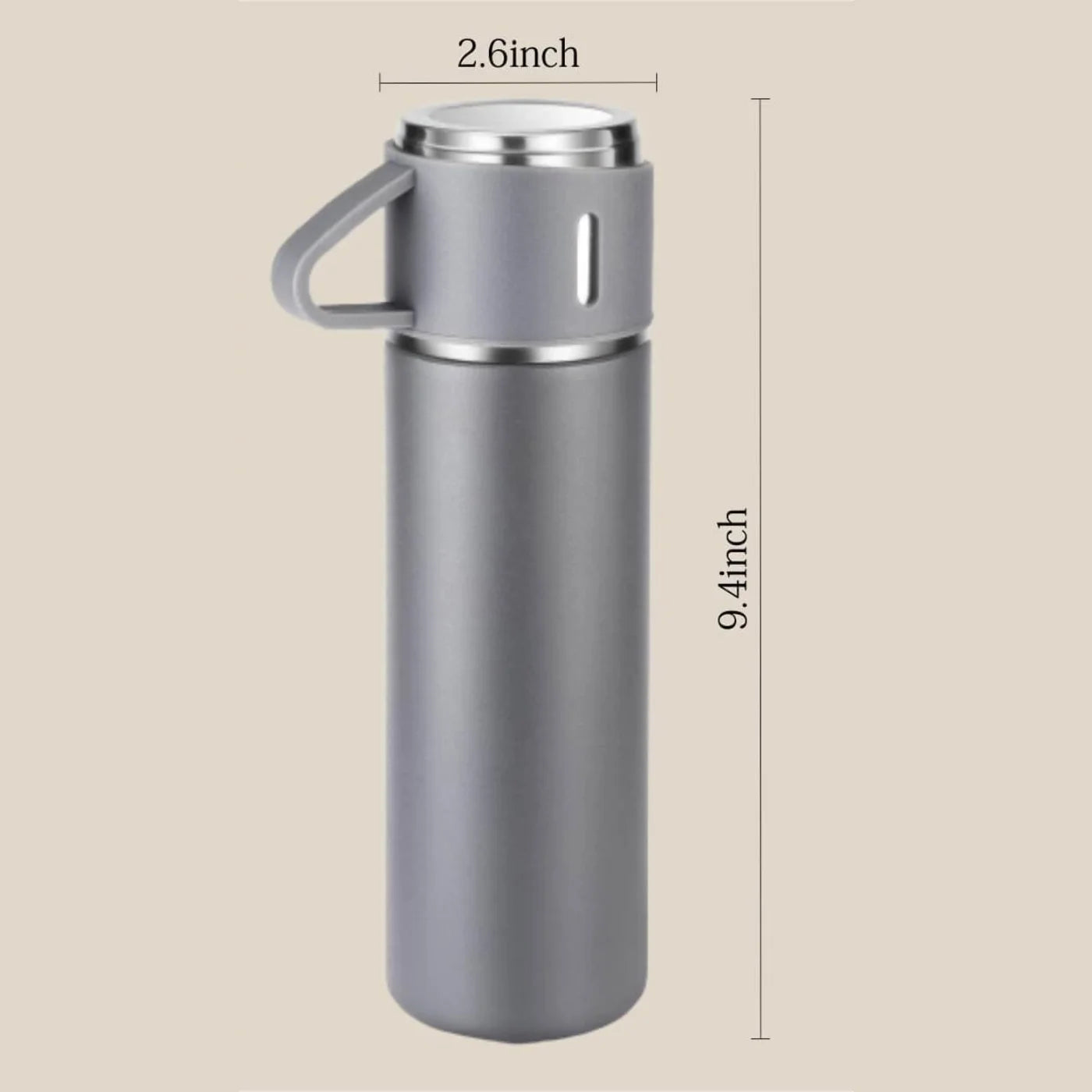 Premium Vacuum Flask Gift Set – 3-Piece Stainless Steel Thermos with 2 Cups(YM)